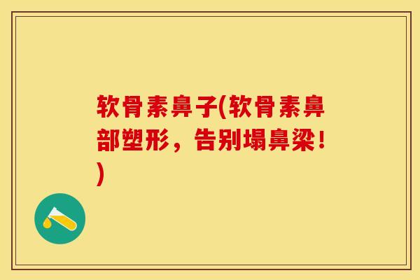 软骨素鼻子(软骨素鼻部塑形，告别塌鼻梁！)