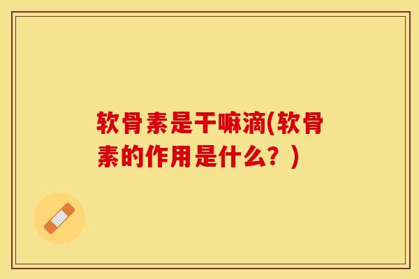 软骨素是干嘛滴(软骨素的作用是什么？)