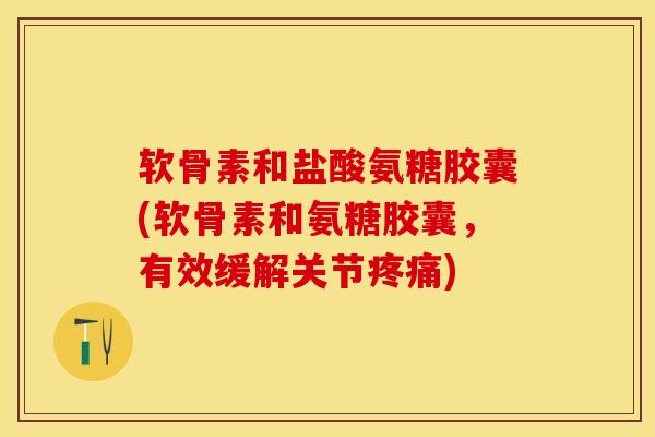 软骨素和盐酸氨糖胶囊(软骨素和氨糖胶囊，有效缓解关节疼痛)