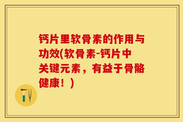 钙片里软骨素的作用与功效(软骨素-钙片中关键元素，有益于骨骼健康！)