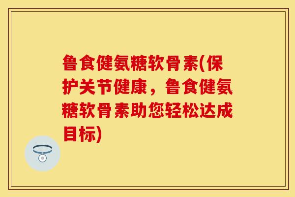 鲁食健氨糖软骨素(保护关节健康，鲁食健氨糖软骨素助您轻松达成目标)