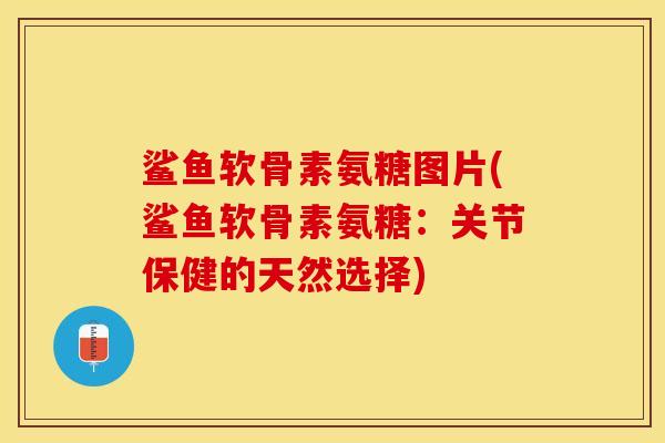 鲨鱼软骨素氨糖图片(鲨鱼软骨素氨糖：关节保健的天然选择)