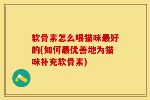 软骨素怎么喂猫咪最好的(如何最优善地为猫咪补充软骨素)