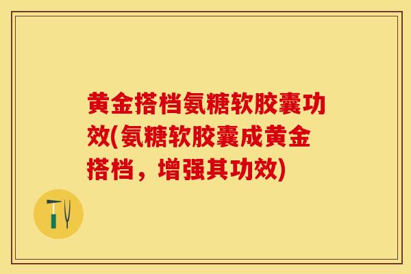 黄金搭档氨糖软胶囊功效(氨糖软胶囊成黄金搭档，增强其功效)