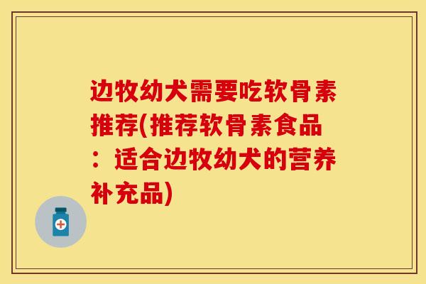 边牧幼犬需要吃软骨素推荐(推荐软骨素食品：适合边牧幼犬的营养补充品)