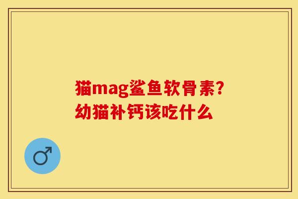 猫mag鲨鱼软骨素？幼猫补钙该吃什么