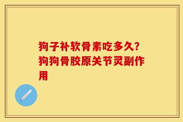 狗子补软骨素吃多久？狗狗骨胶原关节灵副作用