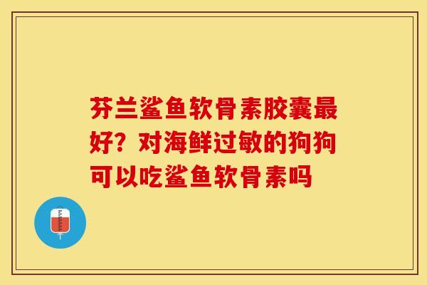 芬兰鲨鱼软骨素胶囊最好？对海鲜过敏的狗狗可以吃鲨鱼软骨素吗