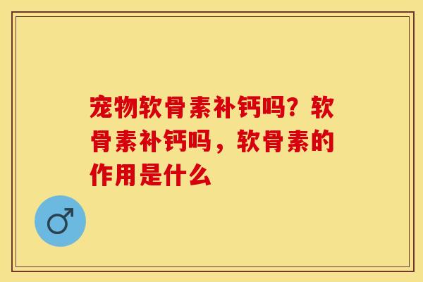 宠物软骨素补钙吗？软骨素补钙吗，软骨素的作用是什么