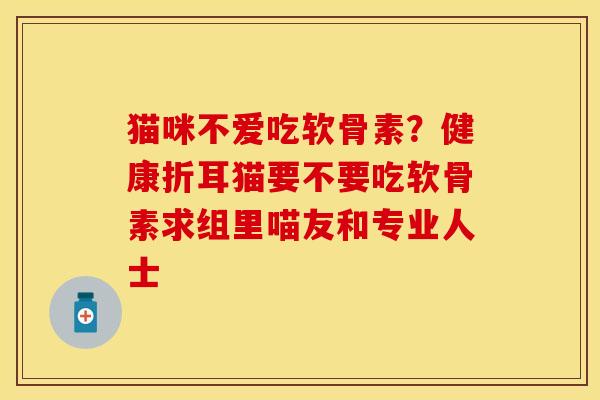 猫咪不爱吃软骨素？健康折耳猫要不要吃软骨素求组里喵友和专业人士