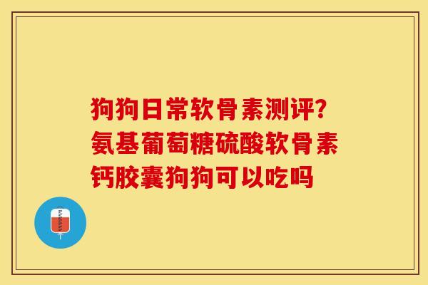 狗狗日常软骨素测评？氨基葡萄糖硫酸软骨素钙胶囊狗狗可以吃吗
