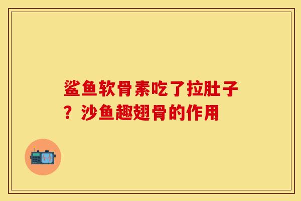 鲨鱼软骨素吃了拉肚子？沙鱼趣翅骨的作用