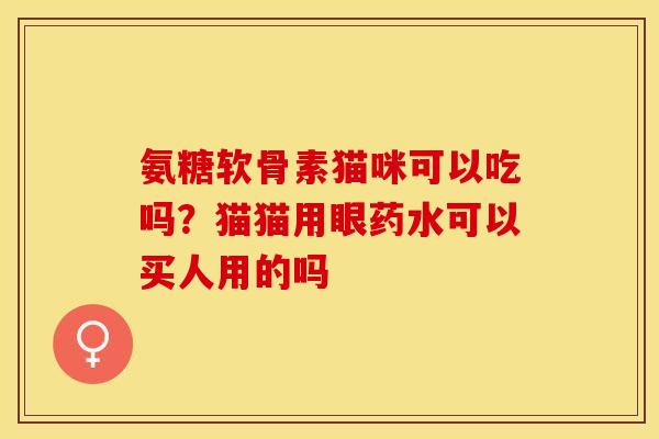 氨糖软骨素猫咪可以吃吗？猫猫用眼药水可以买人用的吗