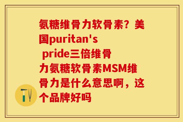 氨糖维骨力软骨素？美国puritan's pride三倍维骨力氨糖软骨素MSM维骨力是什么意思啊，这个品牌好吗