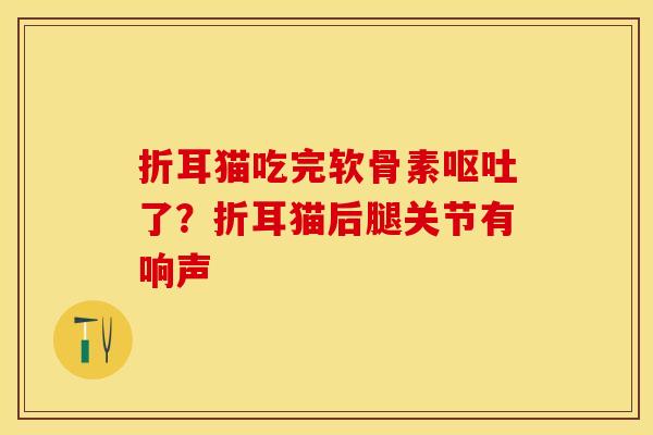 折耳猫吃完软骨素呕吐了？折耳猫后腿关节有响声