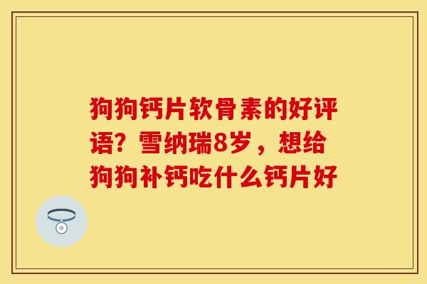 狗狗钙片软骨素的好评语？雪纳瑞8岁，想给狗狗补钙吃什么钙片好