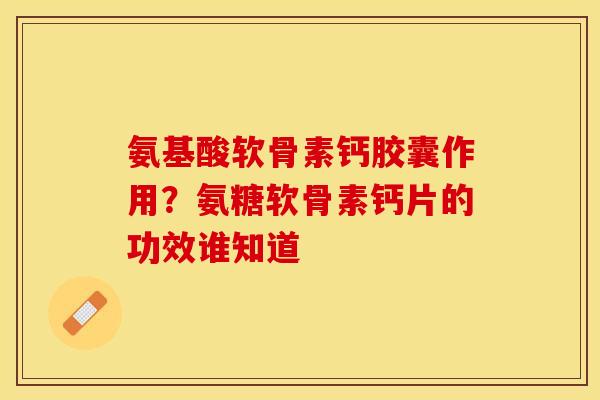 氨基酸软骨素钙胶囊作用？氨糖软骨素钙片的功效谁知道