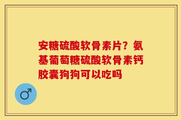 安糖硫酸软骨素片？氨基葡萄糖硫酸软骨素钙胶囊狗狗可以吃吗