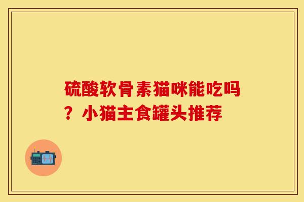 硫酸软骨素猫咪能吃吗？小猫主食罐头推荐