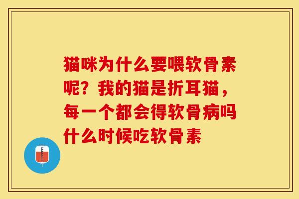 猫咪为什么要喂软骨素呢？我的猫是折耳猫，每一个都会得软骨病吗什么时候吃软骨素