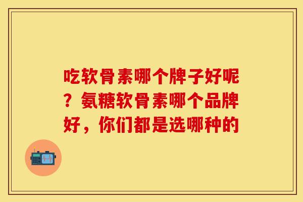 吃软骨素哪个牌子好呢？氨糖软骨素哪个品牌好，你们都是选哪种的