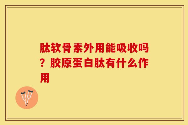 肽软骨素外用能吸收吗？胶原蛋白肽有什么作用