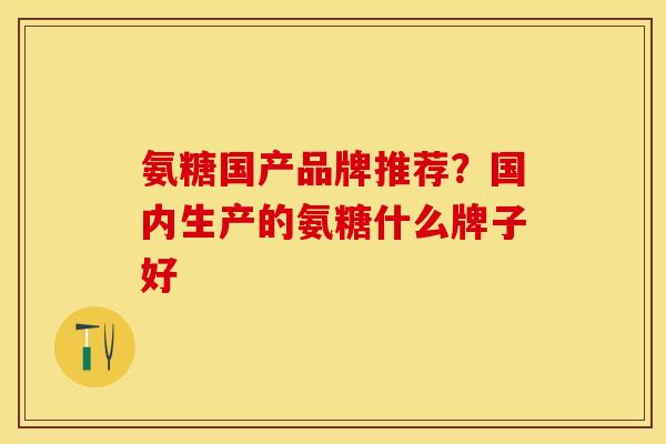 氨糖国产品牌推荐？国内生产的氨糖什么牌子好