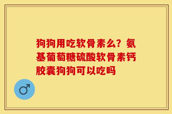 狗狗用吃软骨素么？氨基葡萄糖硫酸软骨素钙胶囊狗狗可以吃吗