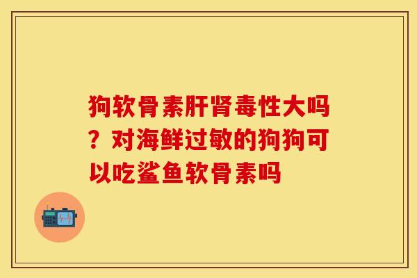 狗软骨素肝肾毒性大吗？对海鲜过敏的狗狗可以吃鲨鱼软骨素吗
