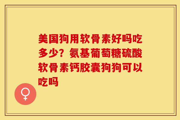 美国狗用软骨素好吗吃多少？氨基葡萄糖硫酸软骨素钙胶囊狗狗可以吃吗