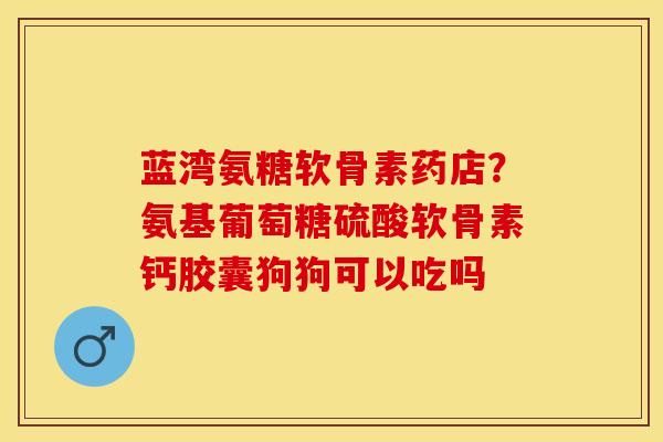 蓝湾氨糖软骨素药店？氨基葡萄糖硫酸软骨素钙胶囊狗狗可以吃吗