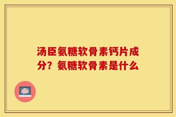 汤臣氨糖软骨素钙片成分？氨糖软骨素是什么