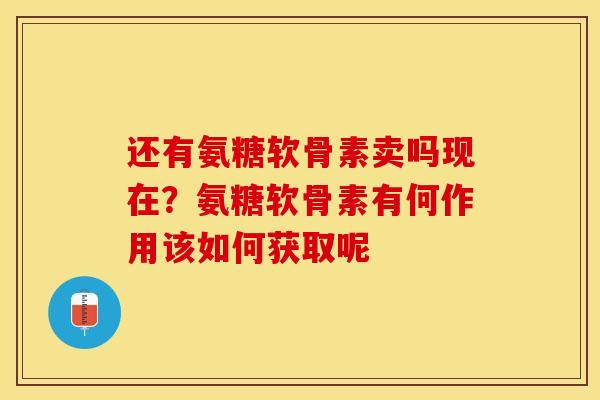 还有氨糖软骨素卖吗现在？氨糖软骨素有何作用该如何获取呢