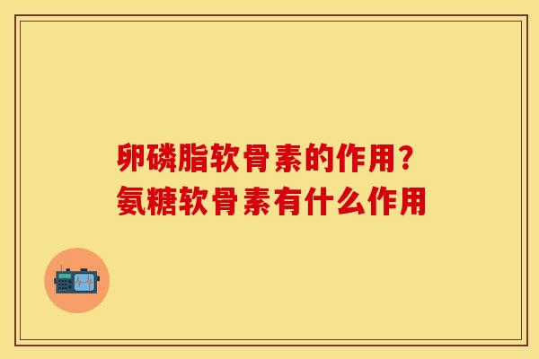 卵磷脂软骨素的作用？氨糖软骨素有什么作用