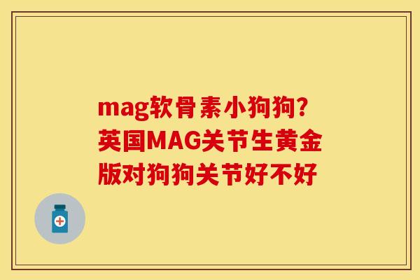 mag软骨素小狗狗？英国MAG关节生黄金版对狗狗关节好不好