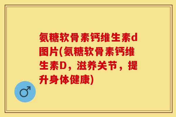 氨糖软骨素钙维生素d图片(氨糖软骨素钙维生素D，滋养关节，提升身体健康)