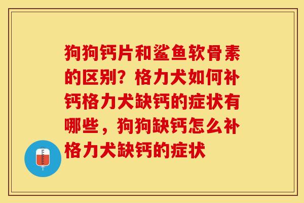 狗狗钙片和鲨鱼软骨素的区别?格力犬如何补钙格力犬缺钙的症状有哪些,狗狗缺钙怎么补格力犬缺钙的症状 狗狗钙片和鲨鱼软骨素的区别?格力犬如何补钙格力犬缺钙的症状有哪些,狗狗缺钙怎么补格力犬缺钙的症状