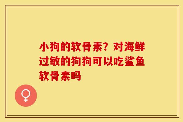 小狗的软骨素？对海鲜过敏的狗狗可以吃鲨鱼软骨素吗