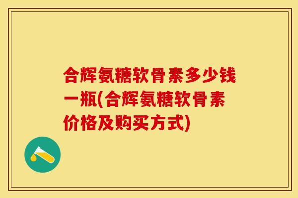 合辉氨糖软骨素多少钱一瓶(合辉氨糖软骨素价格及购买方式)