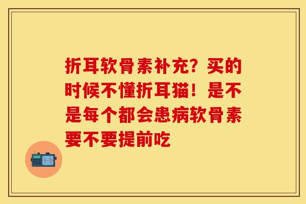 折耳软骨素补充？买的时候不懂折耳猫！是不是每个都会患病软骨素要不要提前吃