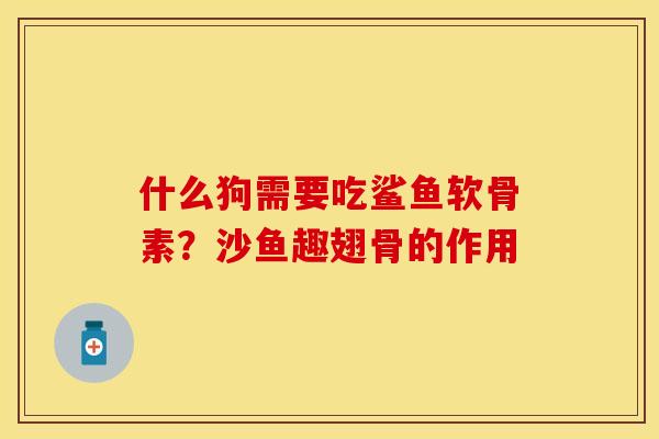 什么狗需要吃鲨鱼软骨素？沙鱼趣翅骨的作用