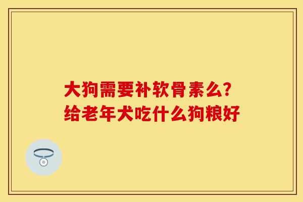 大狗需要补软骨素么?给老年犬吃什么狗粮好 大狗需要补软骨素么?给老年犬吃什么狗粮好
