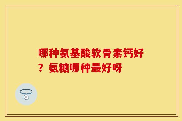 哪种氨基酸软骨素钙好？氨糖哪种最好呀