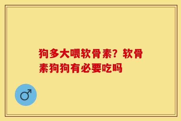 狗多大喂软骨素？软骨素狗狗有必要吃吗