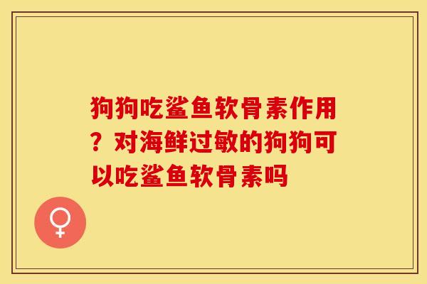 狗狗吃鲨鱼软骨素作用？对海鲜过敏的狗狗可以吃鲨鱼软骨素吗