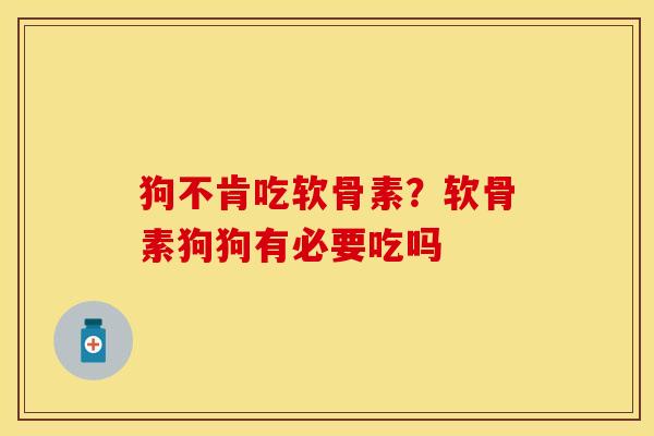 狗不肯吃软骨素？软骨素狗狗有必要吃吗
