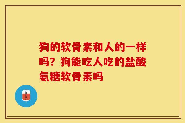 狗的软骨素和人的一样吗？狗能吃人吃的盐酸氨糖软骨素吗