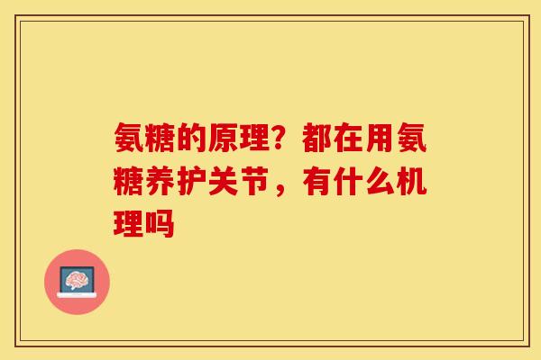 氨糖的原理？都在用氨糖养护关节，有什么机理吗