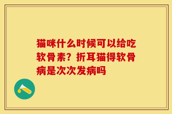 猫咪什么时候可以给吃软骨素？折耳猫得软骨病是次次发病吗