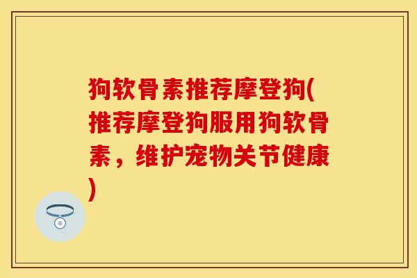狗软骨素推荐摩登狗(推荐摩登狗服用狗软骨素，维护宠物关节健康)